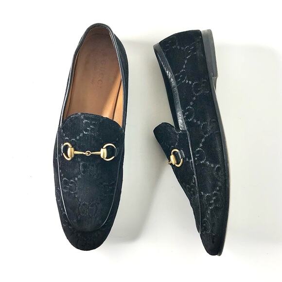Gucci Jordaan Horsebit GG Black Velvet Loafers Men’s 9.5 - Picture 1 of 12